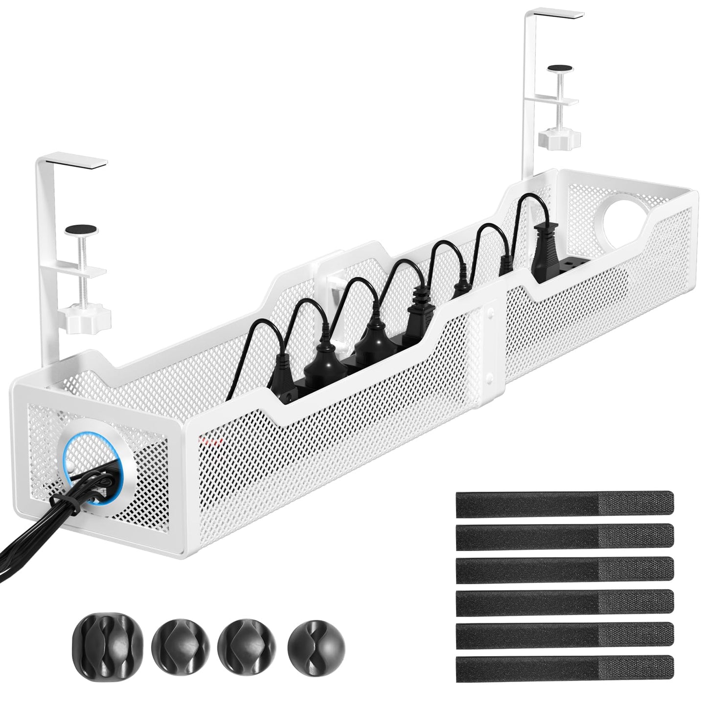 Under Desk Cable Tray with Clamp Mount
