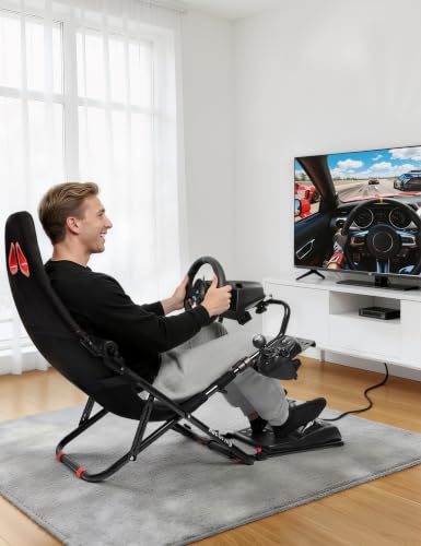 Foldable Racing Simulator Cockpit for Gaming Wheels