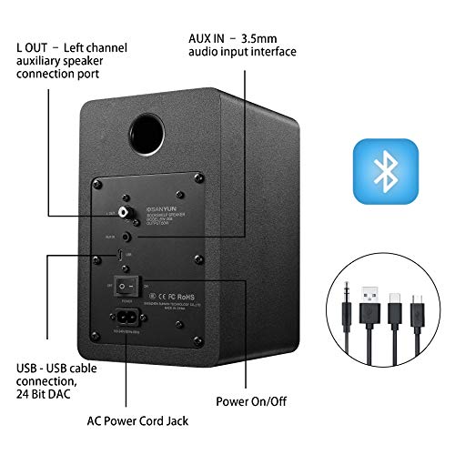 Active Bluetooth Bookshelf Speakers with DAC
