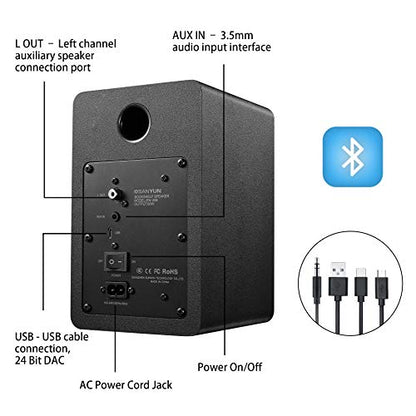 Active Bluetooth Bookshelf Speakers with DAC