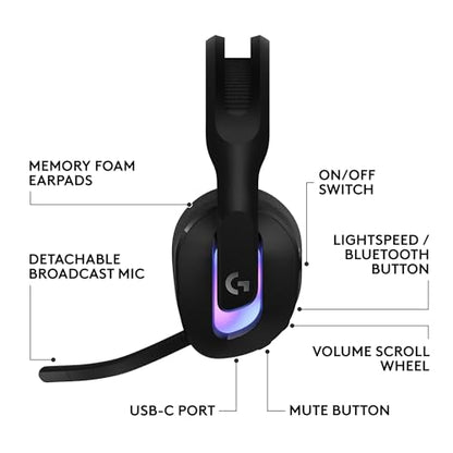 Wireless Gaming Headset with RGB and Clear Audio