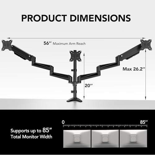 Triple Monitor Mount for Multi Screen Setup