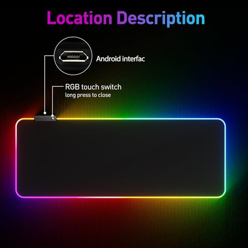 RGB LED Mouse Pad with Large Gaming Surface