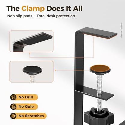 Under Desk Cable Tray with Clamp Mount