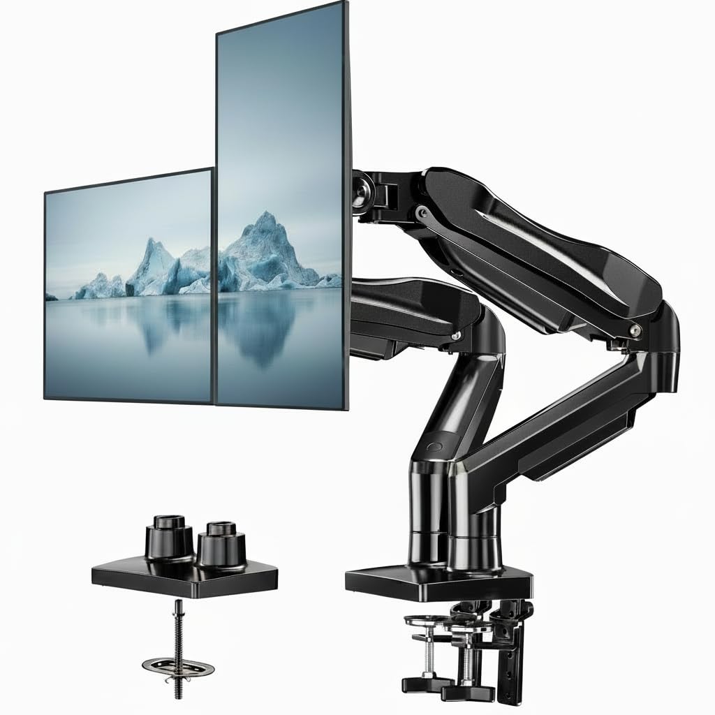 Dual Monitor Stand with Adjustable Desk Mount