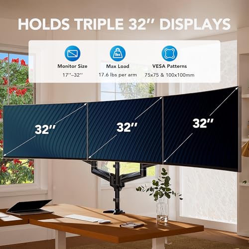 Triple Monitor Mount for Multi Screen Setup