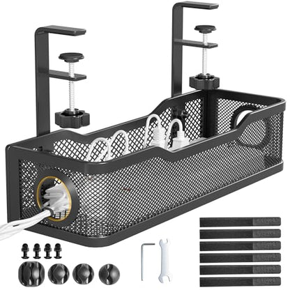 Under Desk Cable Tray with Clamp Mount