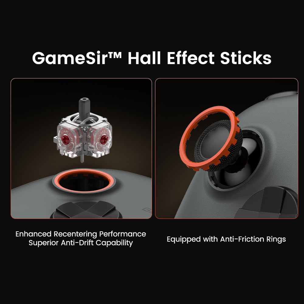 Wireless PC Gaming Controller with Hall Effect Joysticks