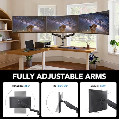 Triple Monitor Mount for Multi Screen Setup