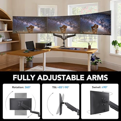 Triple Monitor Mount for Multi Screen Setup