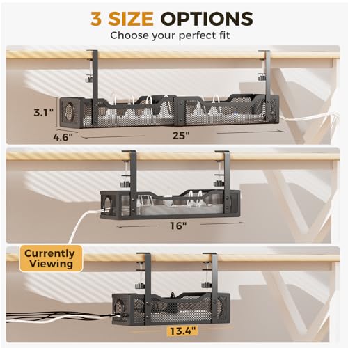 Under Desk Cable Tray with Clamp Mount
