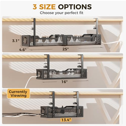 Under Desk Cable Tray with Clamp Mount