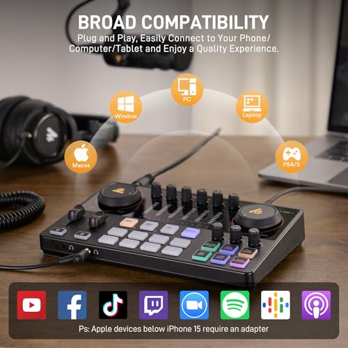Podcast Audio Interface Bundle with XLR Microphone