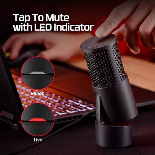 USB Condenser Gaming Microphone with Pop Filter