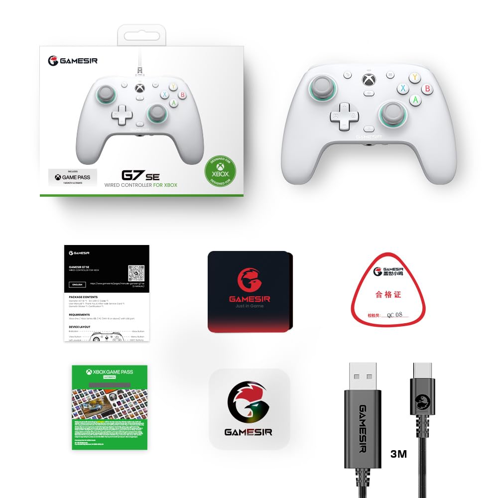 Wired Gaming Controller with Hall Effect Joysticks