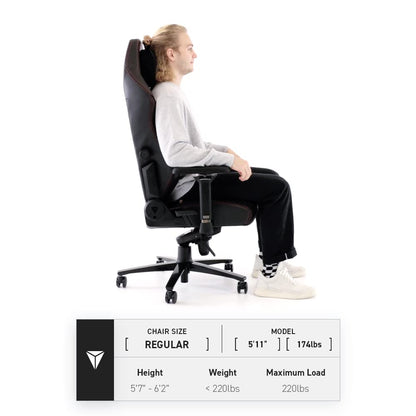 Leatherette Ergonomic Gaming Chair in Black