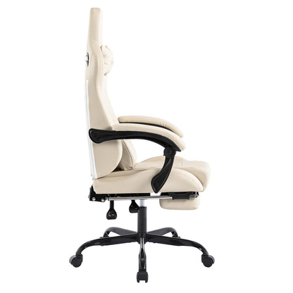 Ergonomic Gaming Chair with Footrest and Massage