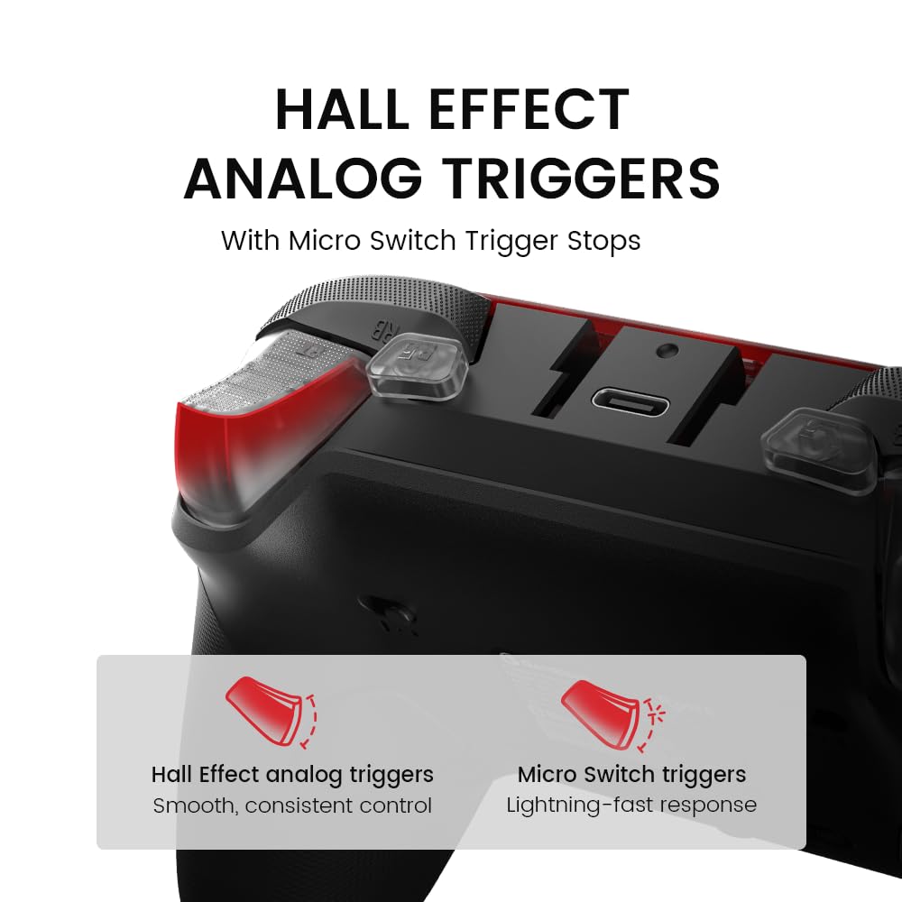 Wired Xbox Gaming Controller with Hall Effect Joysticks