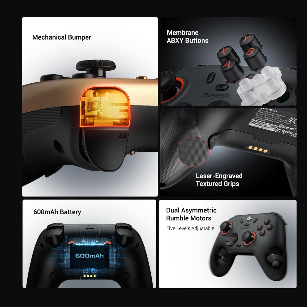 Wireless PC Gaming Controller with Hall Effect Joysticks