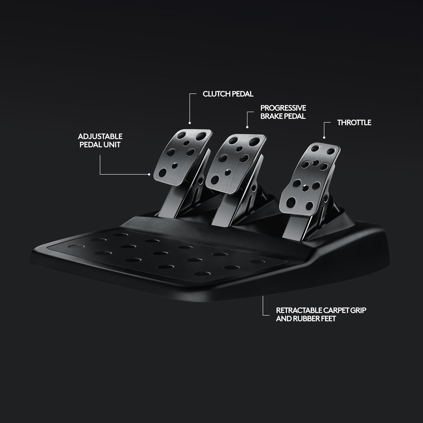 Racing Wheel with Force Feedback and Pedals