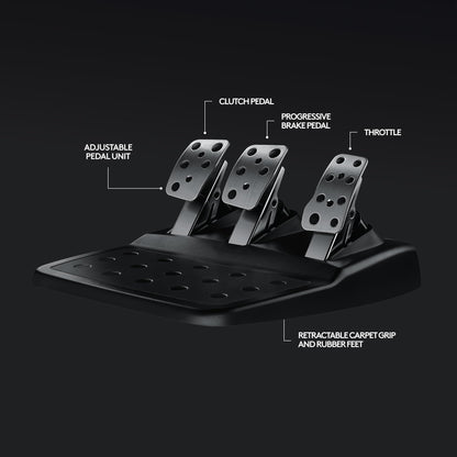 Racing Wheel with Force Feedback and Pedals