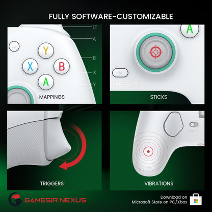 Wired Gaming Controller with Hall Effect Joysticks