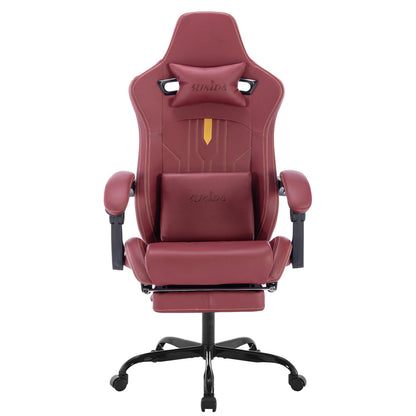 Ergonomic Gaming Chair with Footrest and Massage