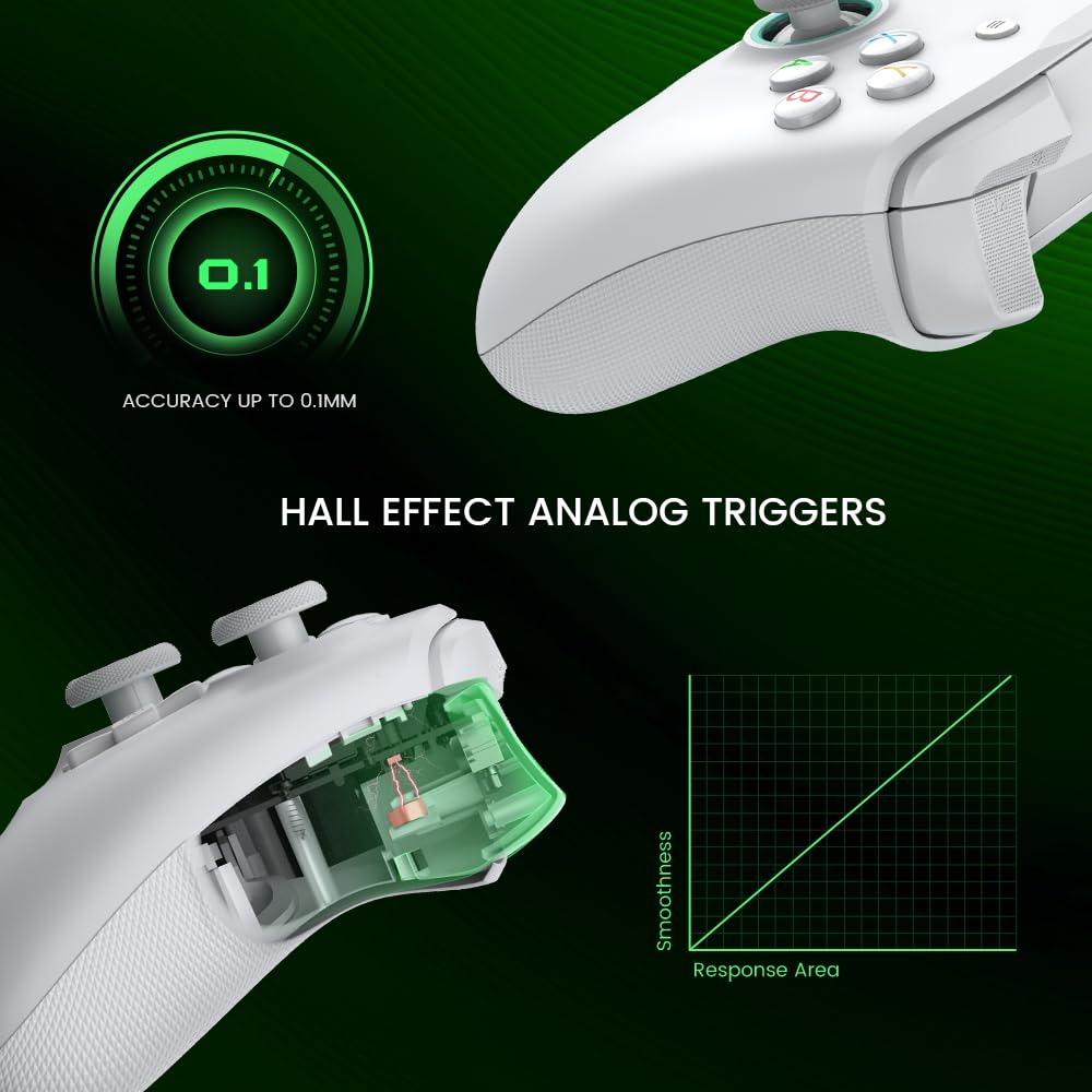 Wired Gaming Controller with Hall Effect Joysticks