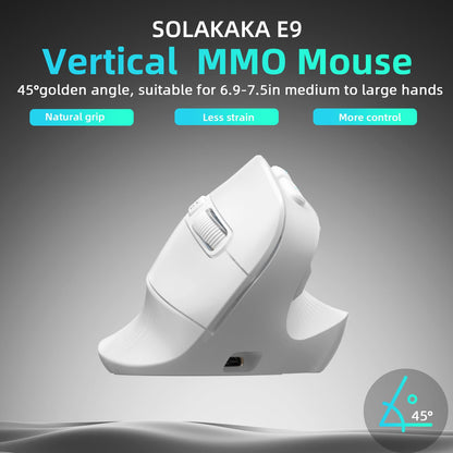 Vertical MMO Gaming Mouse with Custom Buttons