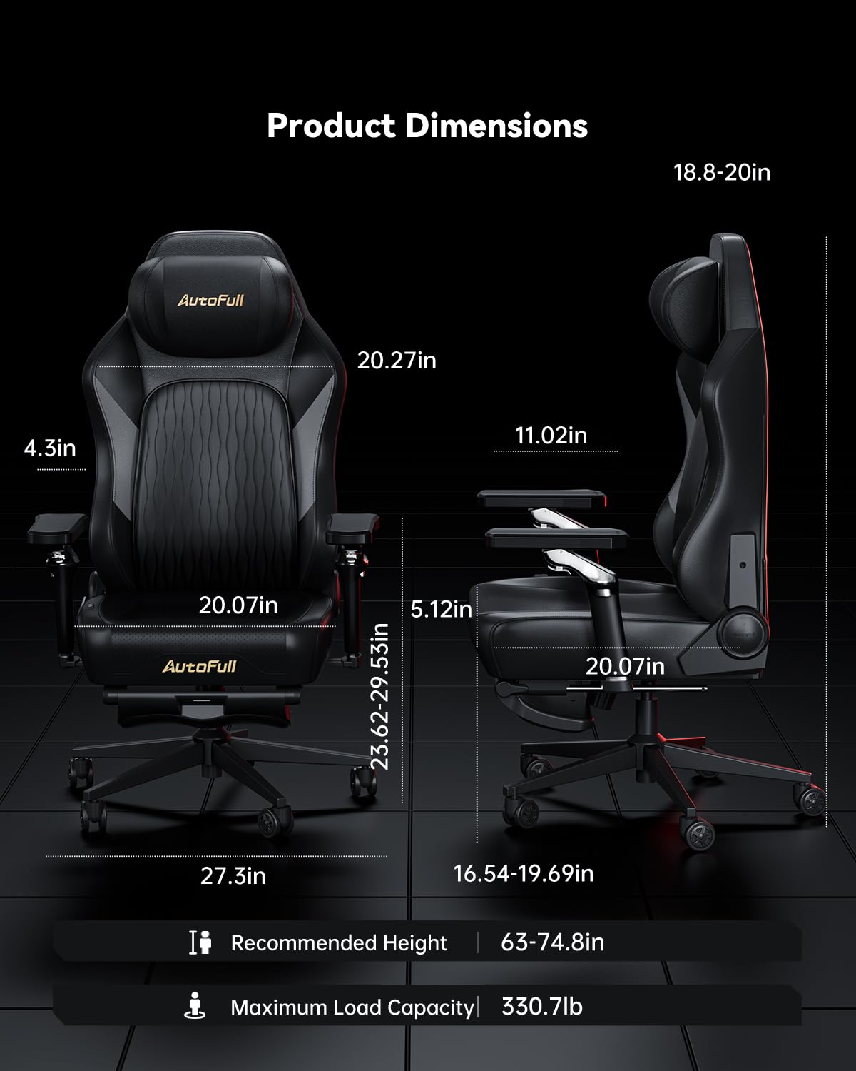Ergonomic Gaming Chair with Heated Lumbar Support