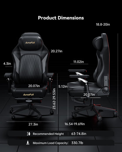 Ergonomic Gaming Chair with Heated Lumbar Support