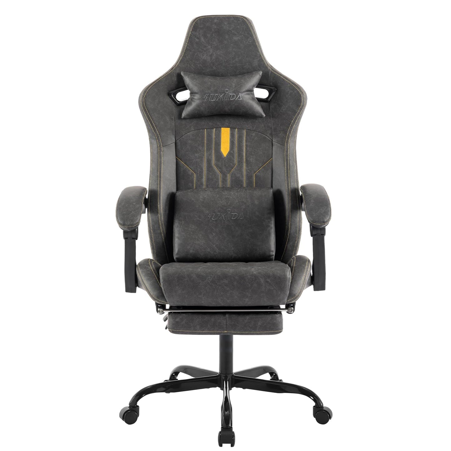 Ergonomic Gaming Chair with Footrest and Massage