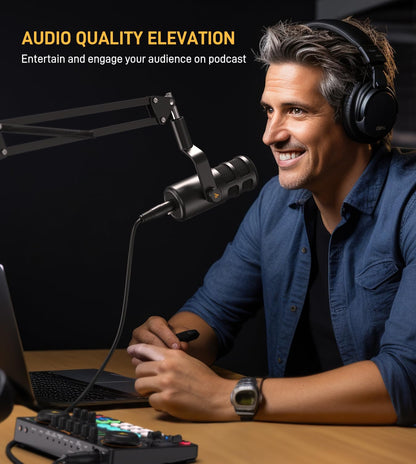 Podcast Audio Interface Bundle with XLR Microphone