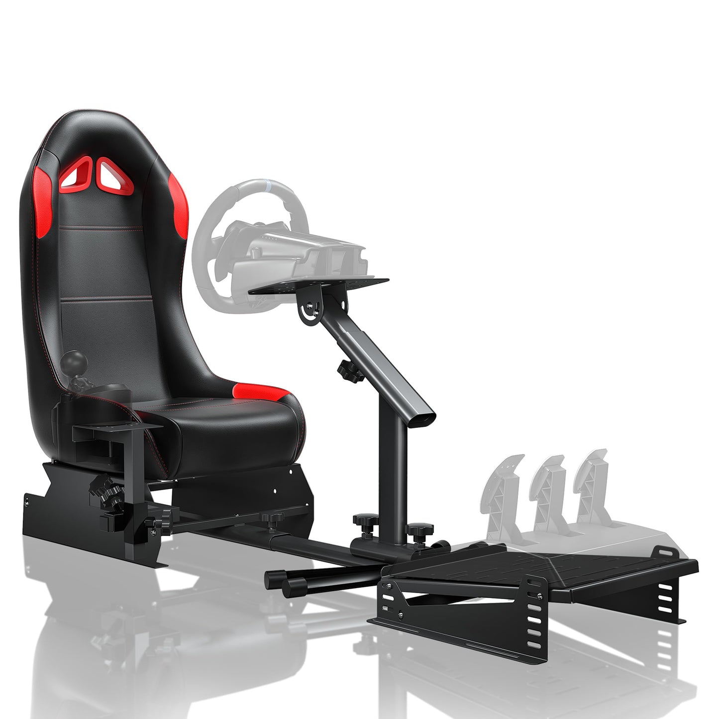 Foldable Racing Simulator Cockpit with Leather Seat