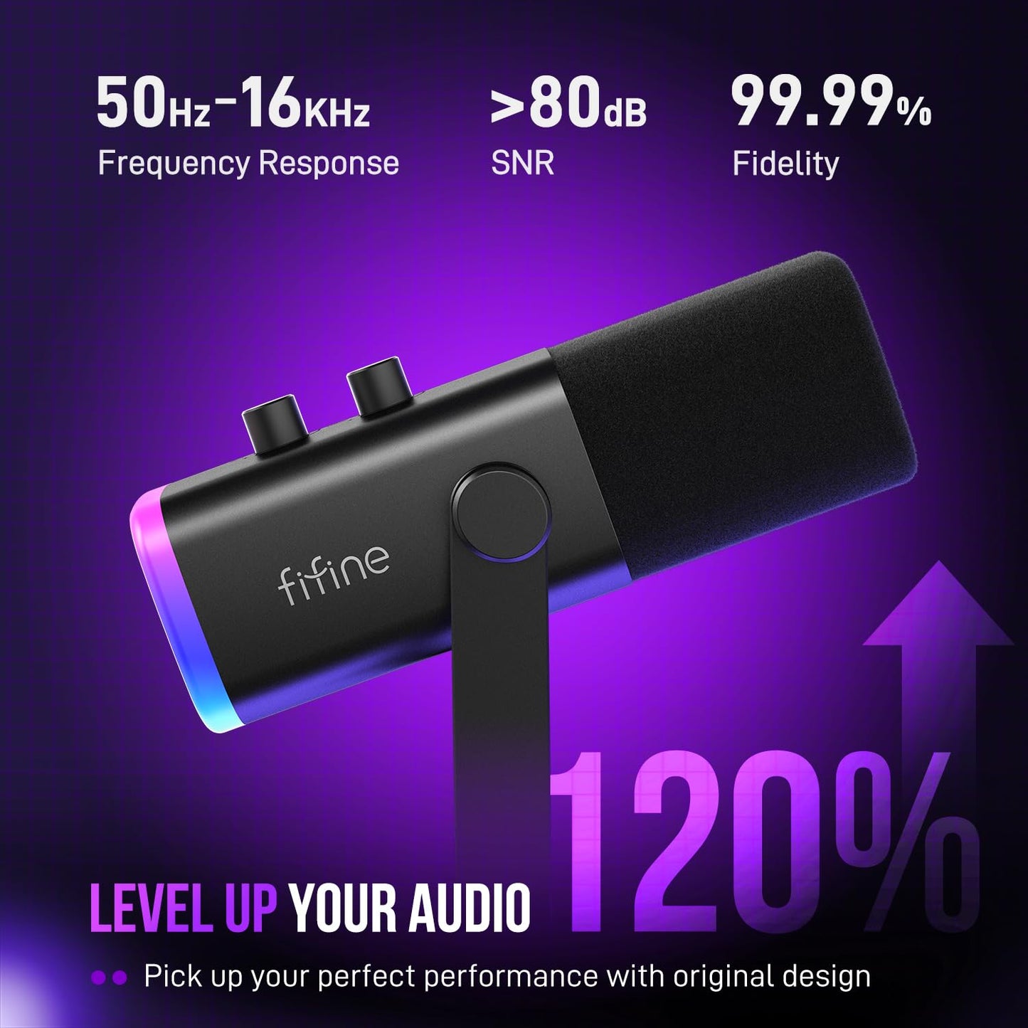XLR USB Dynamic Microphone with RGB for Streaming
