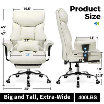 Big and Tall Ergonomic Gaming Chair with Footrest