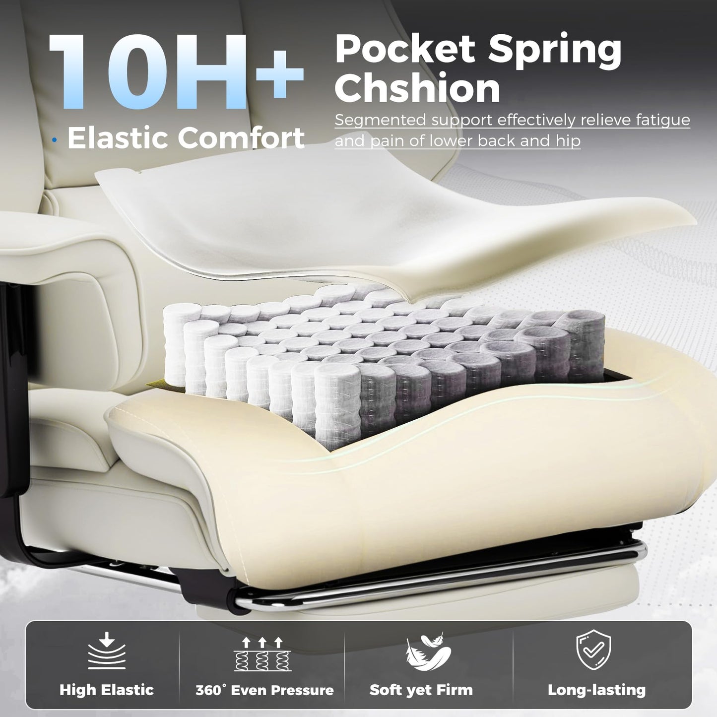 Big and Tall Ergonomic Gaming Chair with Footrest