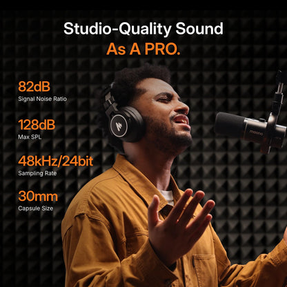 Wireless XLR USB Dynamic Microphone for Streaming