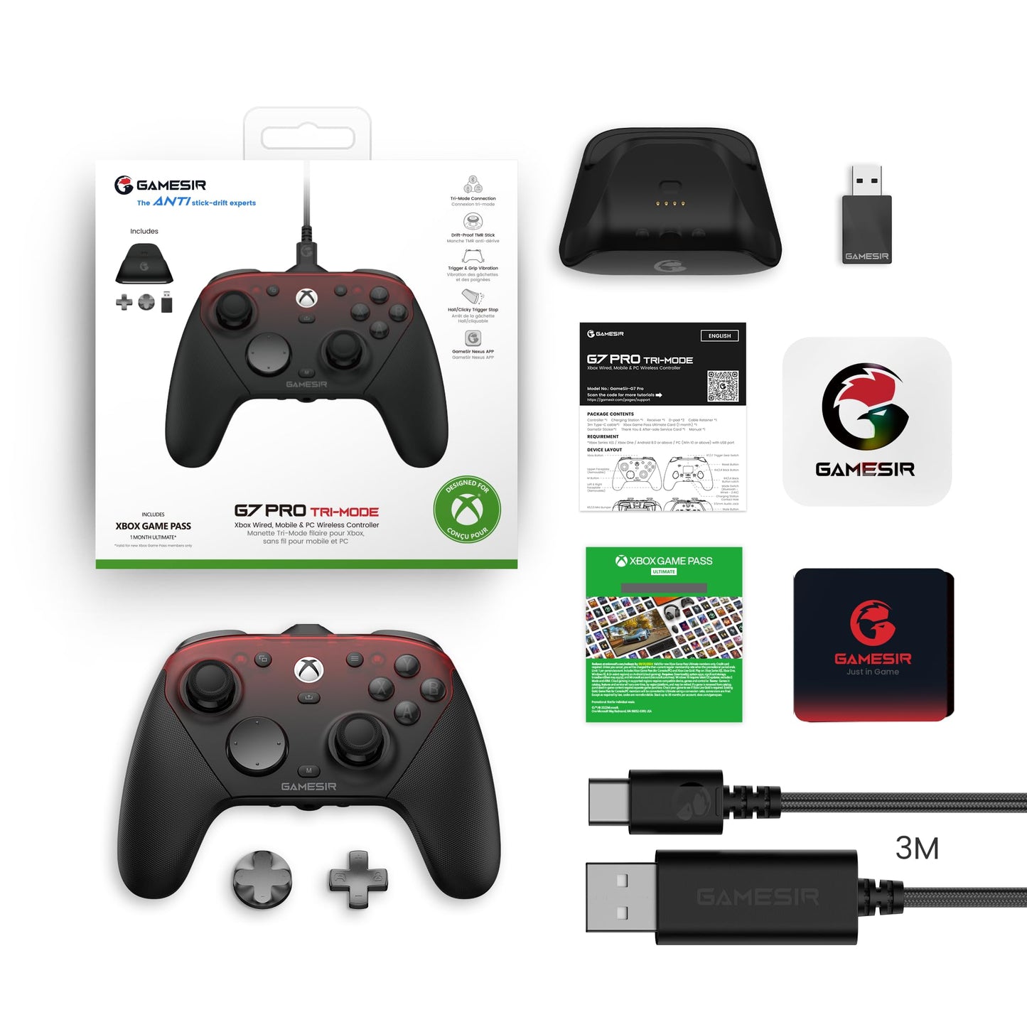 Wired Xbox Gaming Controller with Hall Effect Joysticks