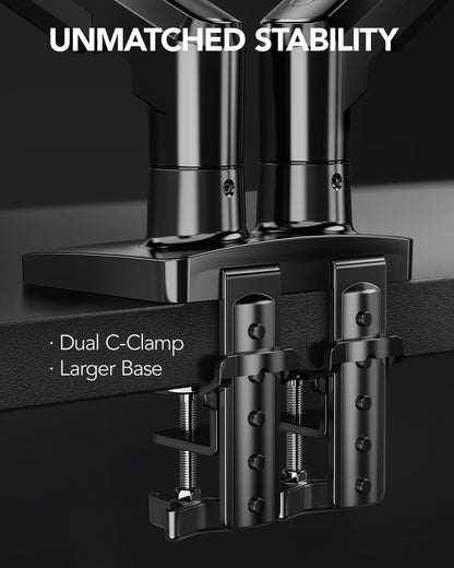 Dual Monitor Stand with Adjustable Desk Mount