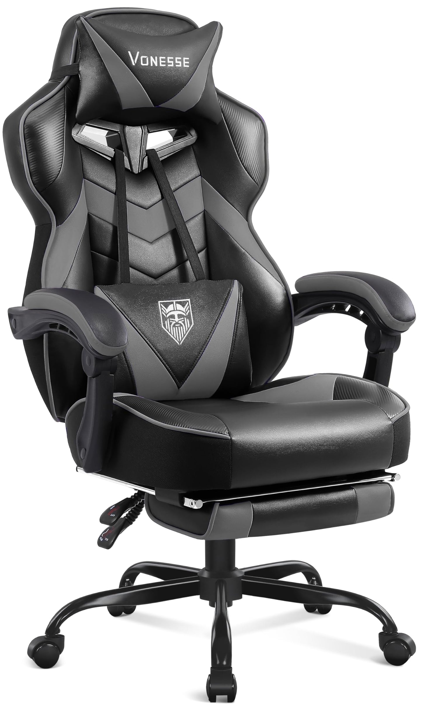 Reclining Gaming Chair with Footrest and Massage