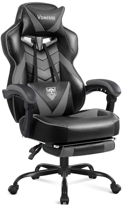 Reclining Gaming Chair with Footrest and Massage