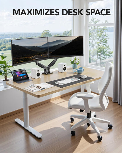 Dual Monitor Stand with Adjustable Desk Mount