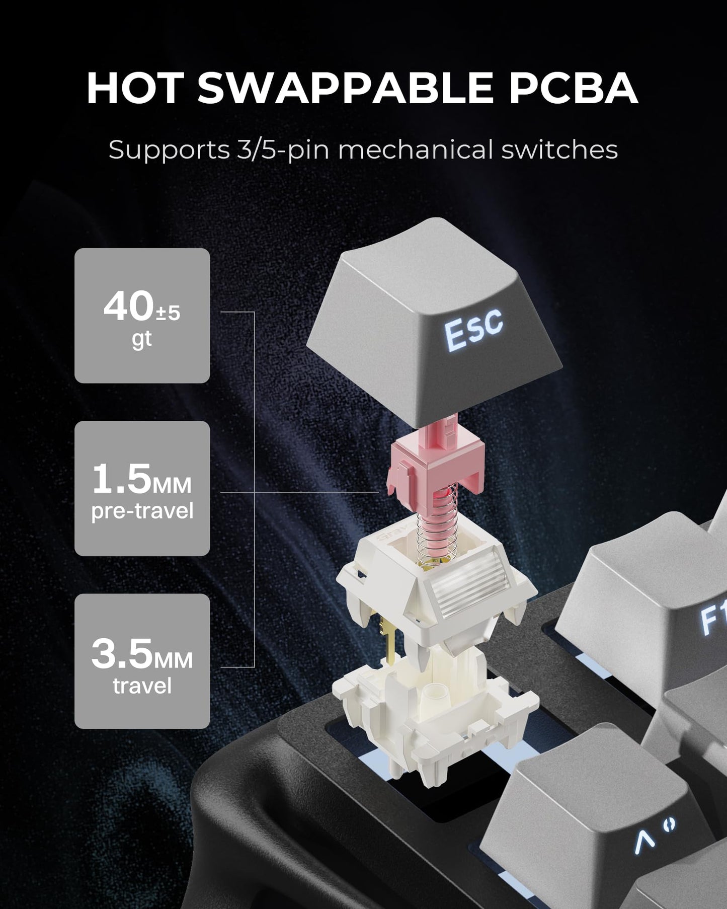 75% Wireless Mechanical Gaming Keyboard with RGB