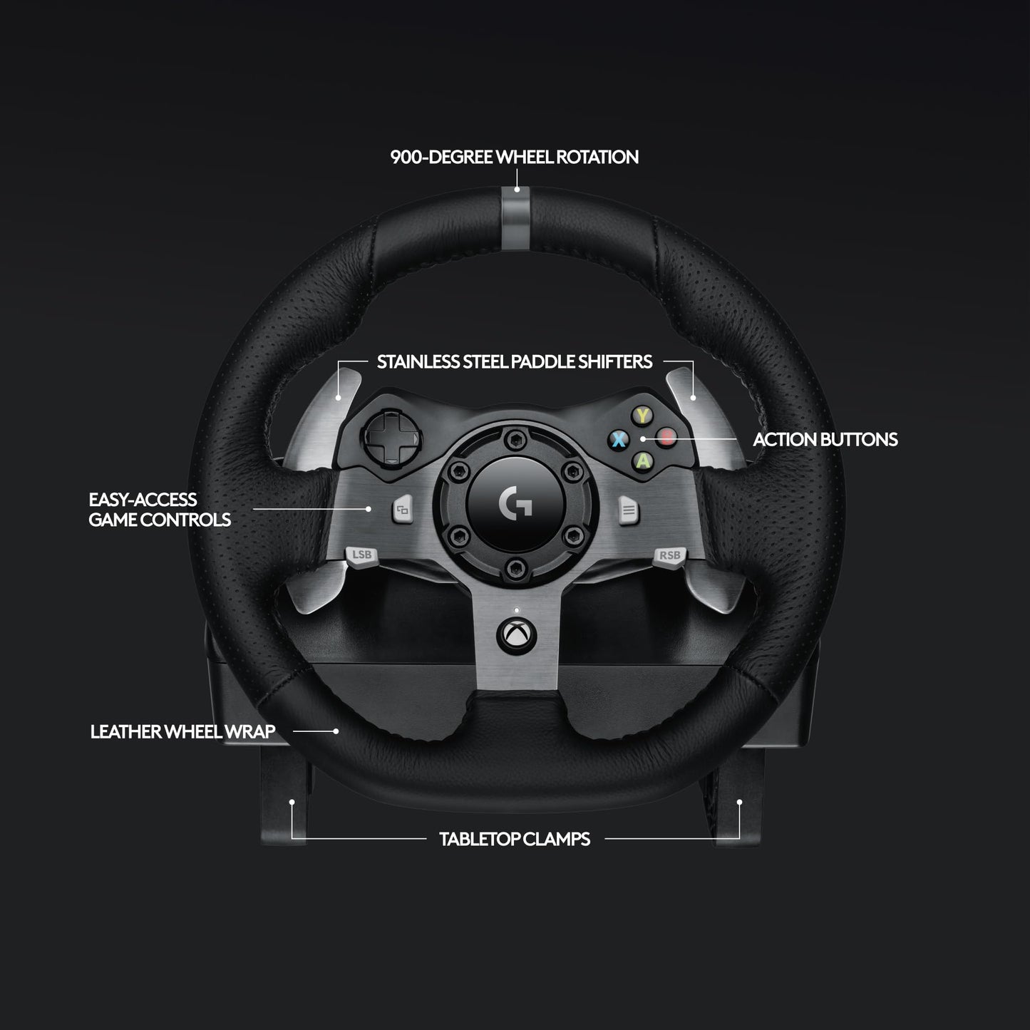 Racing Wheel with Force Feedback and Pedals