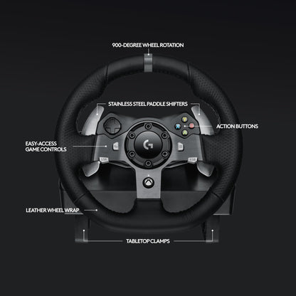 Racing Wheel with Force Feedback and Pedals