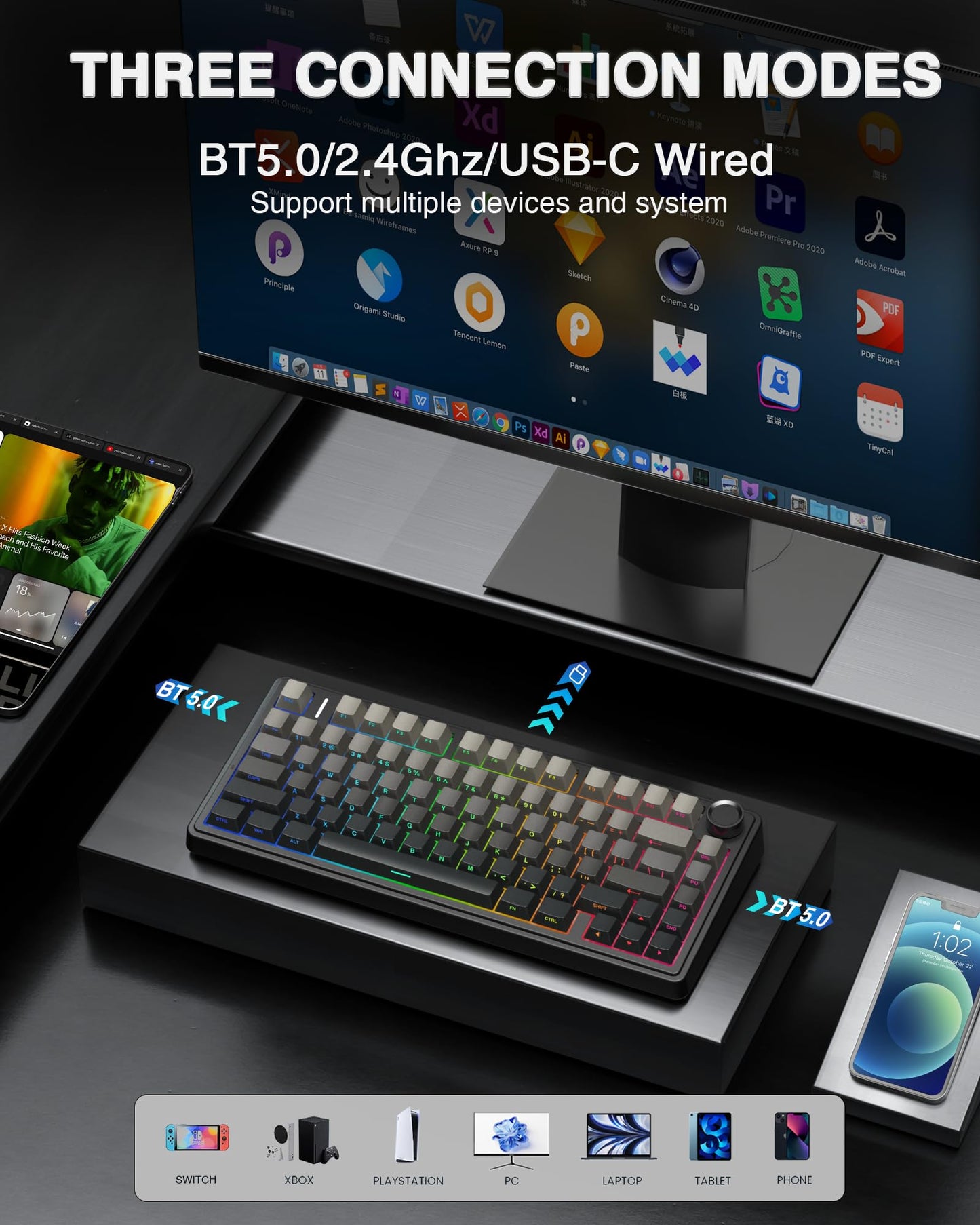 Wireless Mechanical Gaming Keyboard with RGB