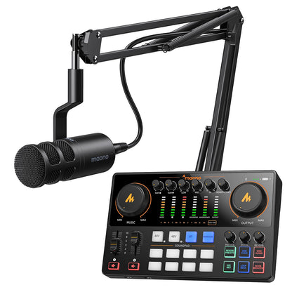 Podcast Audio Interface Bundle with XLR Microphone