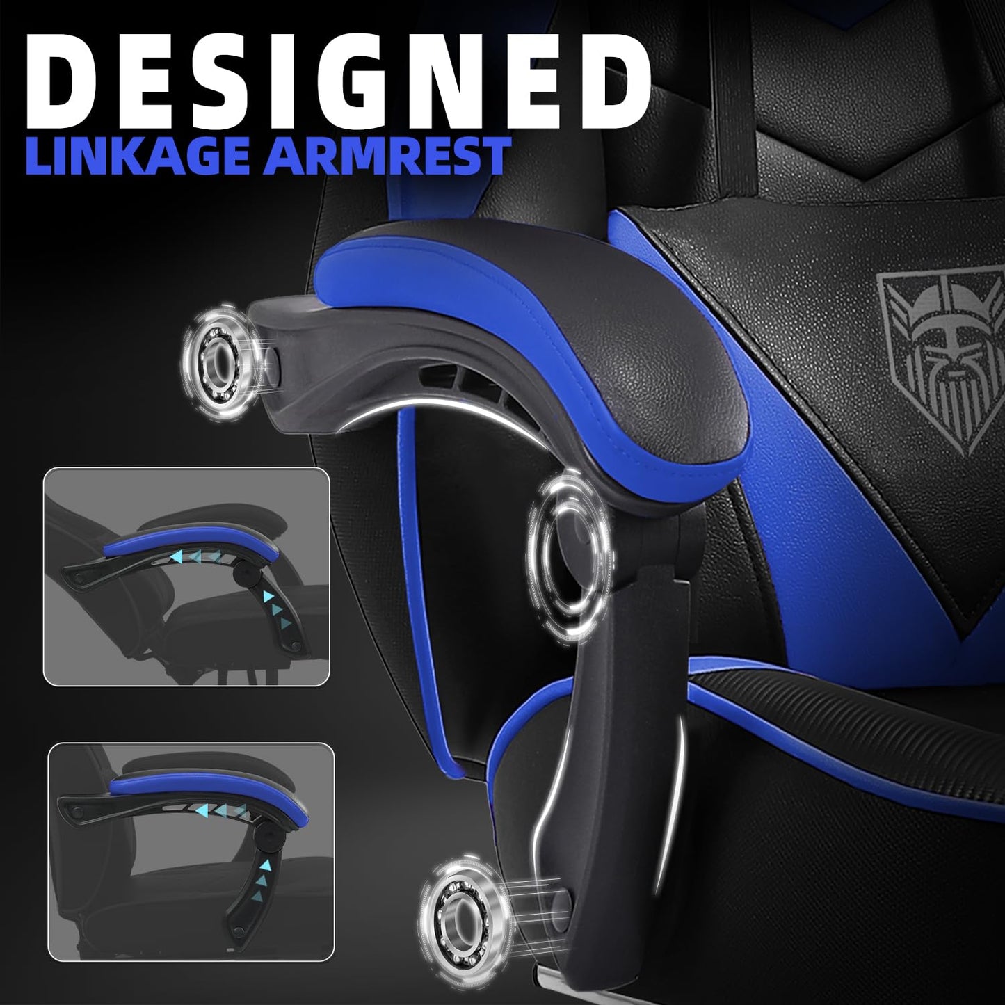 Reclining Gaming Chair with Footrest and Massage