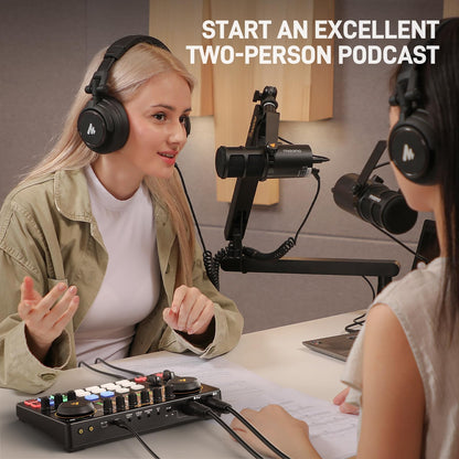 Podcast Audio Interface Bundle with XLR Microphone